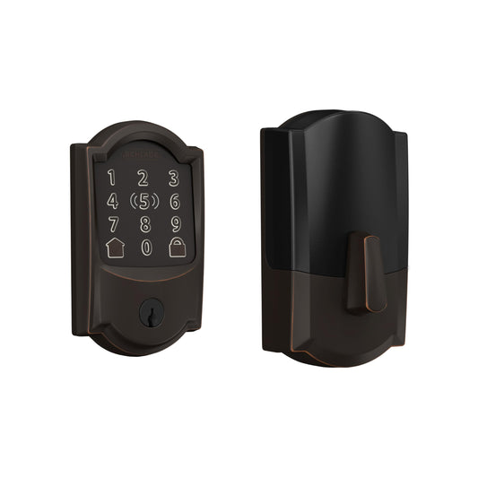 Schlage Encode Plus smart lock, WiFi deadbolt, Apple Watch unlock, HomeKit & Alexa compatible.