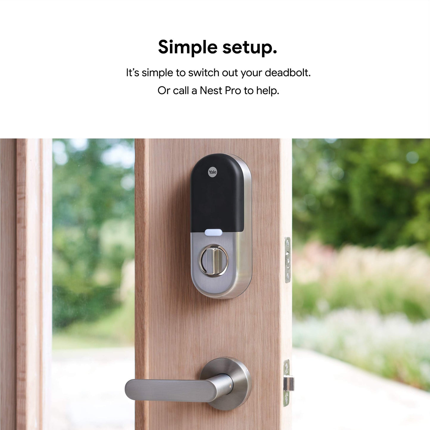 Google Nest x Yale smart lock, keyless keypad deadbolt, tamper-proof security.