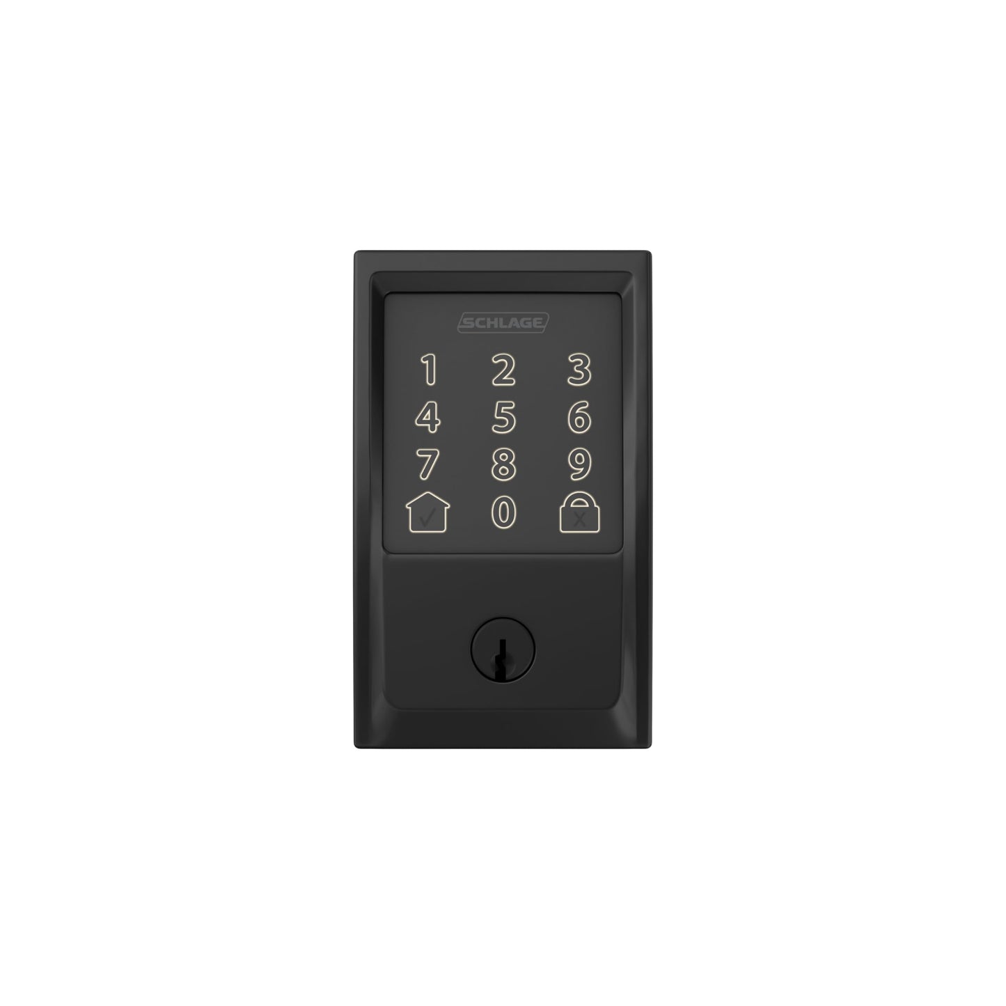 Schlage Encode matte black smart WiFi deadbolt, keypad, Alexa & Google Home ready.