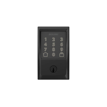 Schlage Encode matte black smart WiFi deadbolt, keypad, Alexa & Google Home ready.