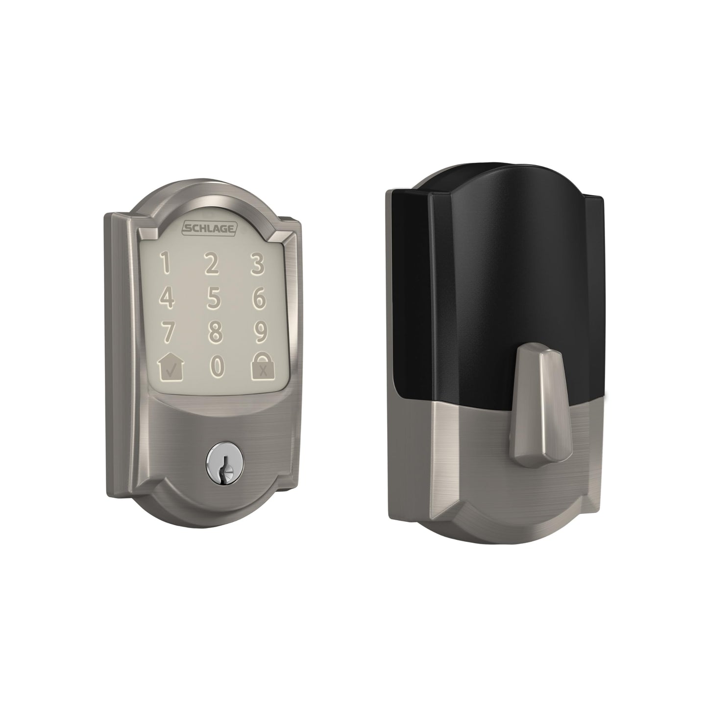Schlage Encode smart WiFi deadbolt, touchscreen keypad, Alexa & Google Home compatible.