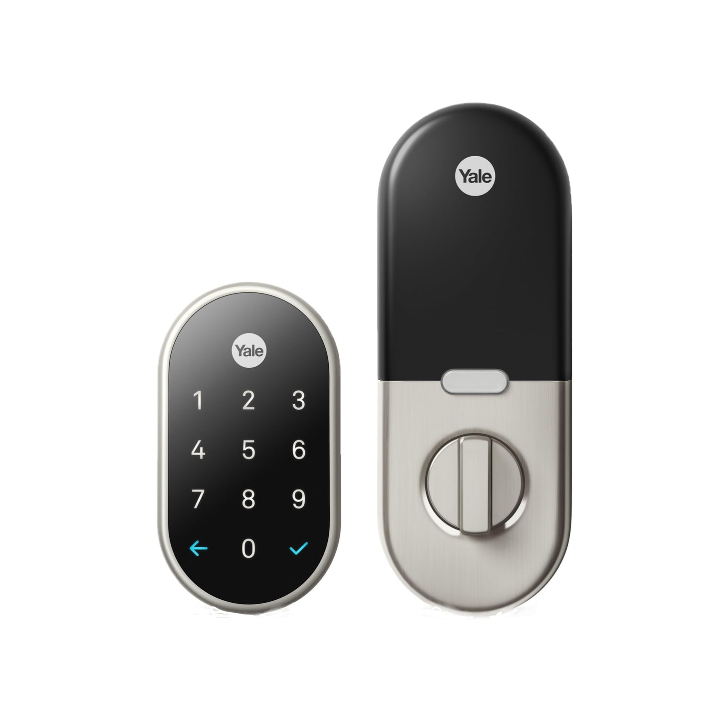 Google Nest x Yale smart lock, keyless keypad deadbolt, tamper-proof security.