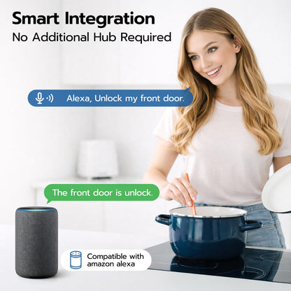 WiFi smart door lock with camera & doorbell, fingerprint, keypad & app control.