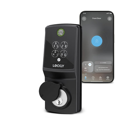 Lockly Secure Pro smart lock, WiFi, fingerprint + PIN keypad, auto lock & app control.