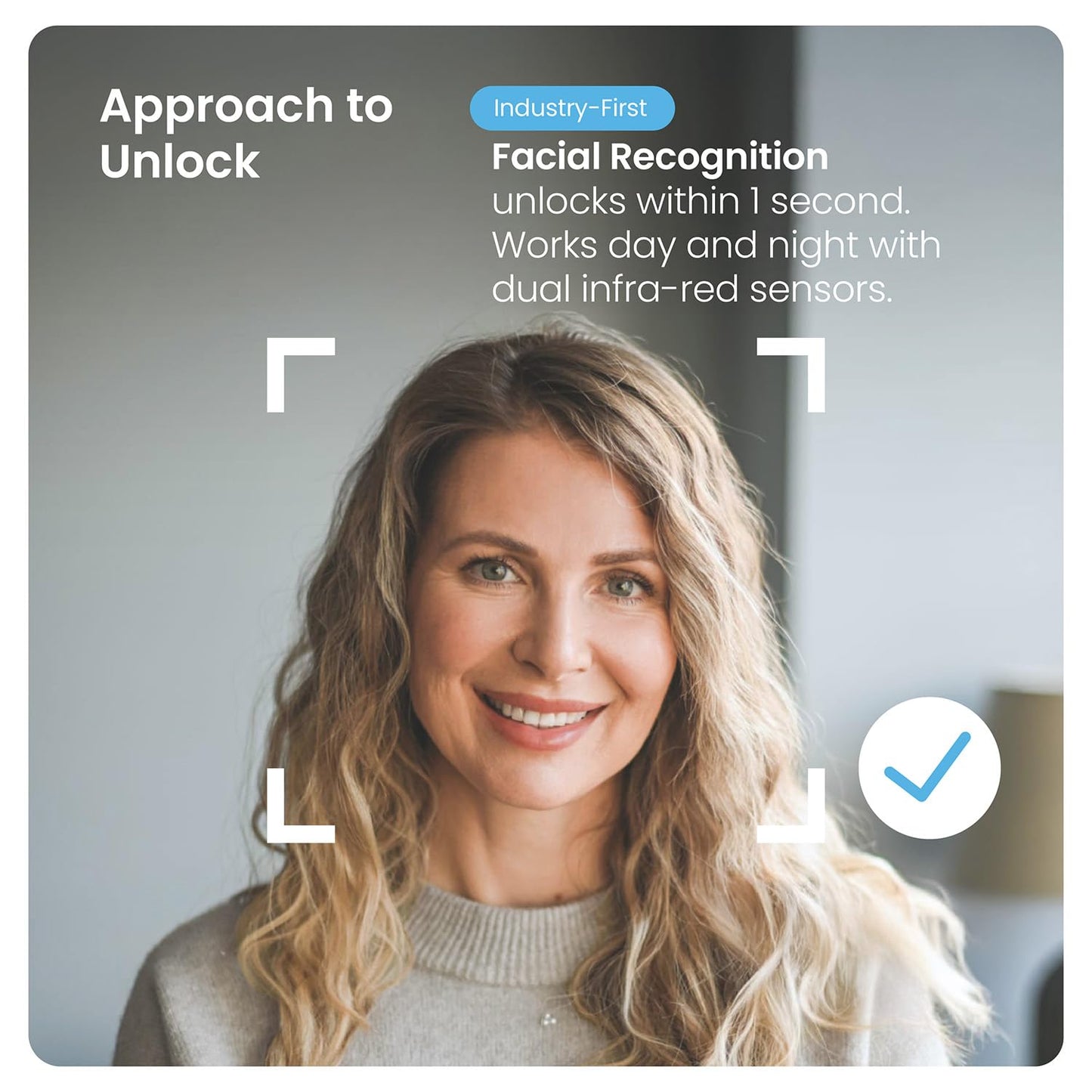 Lockly Visage smart lock, facial recognition + fingerprint, Apple Home Key support.