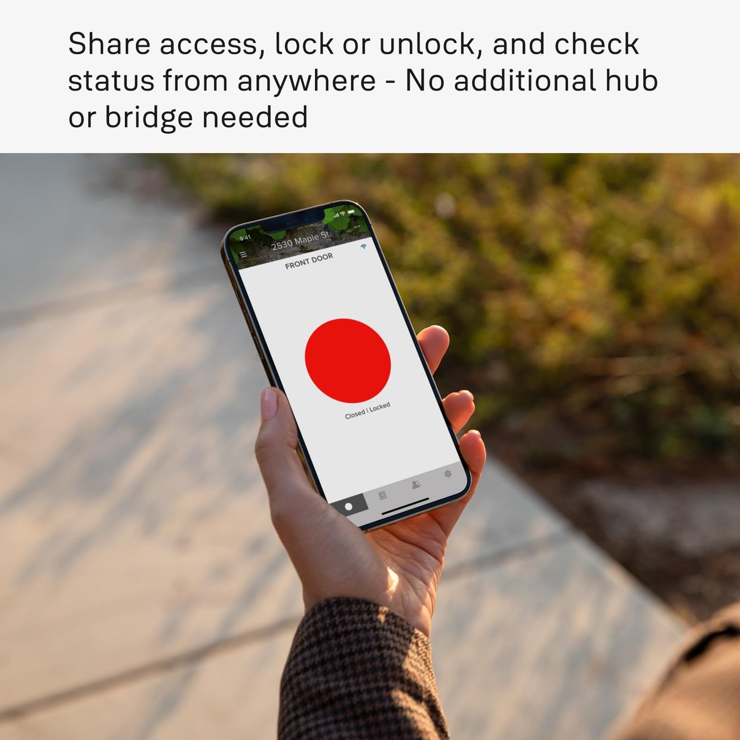 Yale Assure Lock 2 WiFi, keypad smart deadbolt, app control, backup key for front door.