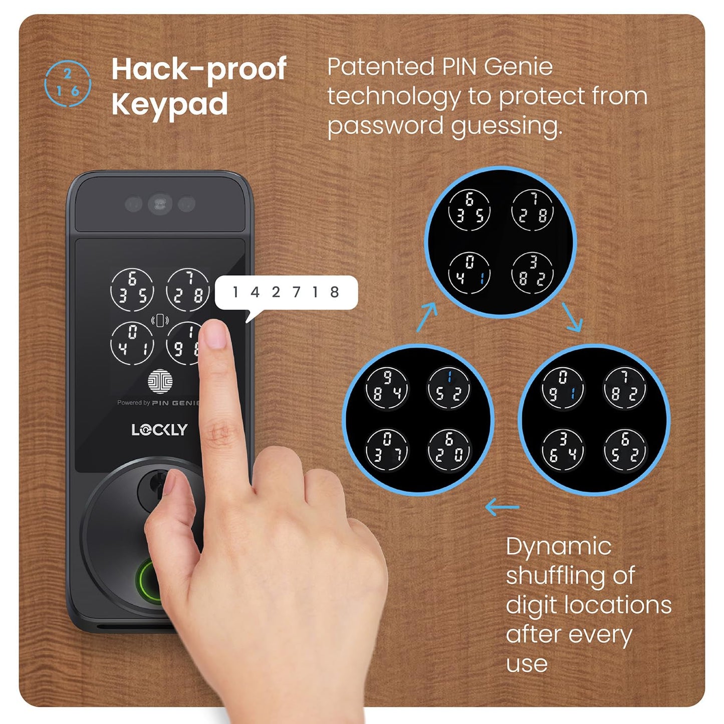 Lockly Visage smart lock, facial recognition + fingerprint, Apple Home Key support.