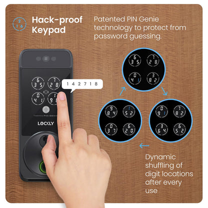 Lockly Visage smart lock, facial recognition + fingerprint, Apple Home Key support.
