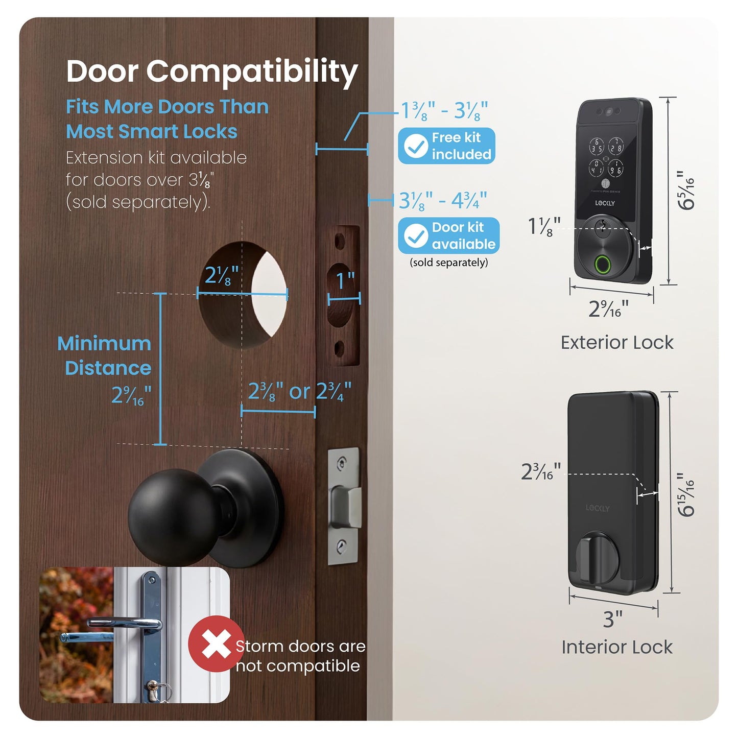 Lockly Visage smart lock, facial recognition + fingerprint, Apple Home Key support.