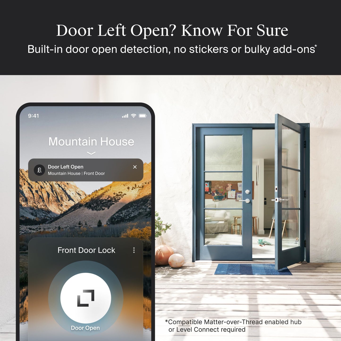 Level Lock Pro ultra small smart lock, Matter support, Apple Home Key compatible.