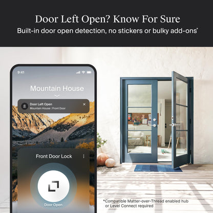Level Lock Pro ultra small smart lock, Matter support, Apple Home Key compatible.