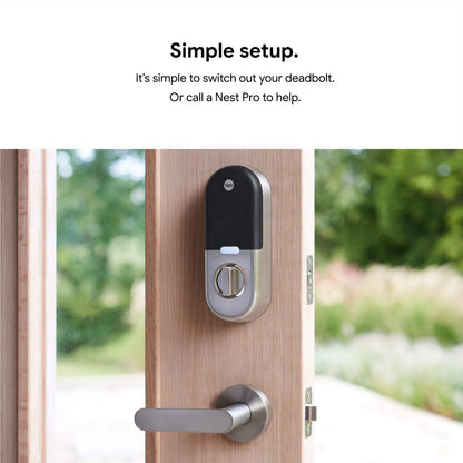 Google Nest x Yale smart lock, keyless keypad deadbolt, tamper-proof security.